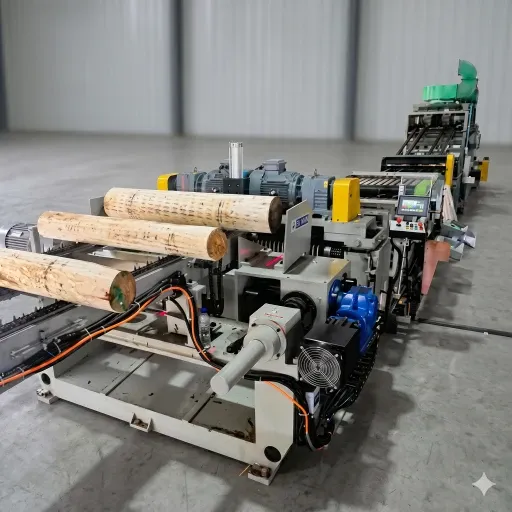 Spindleless Peeling Line — Full System View